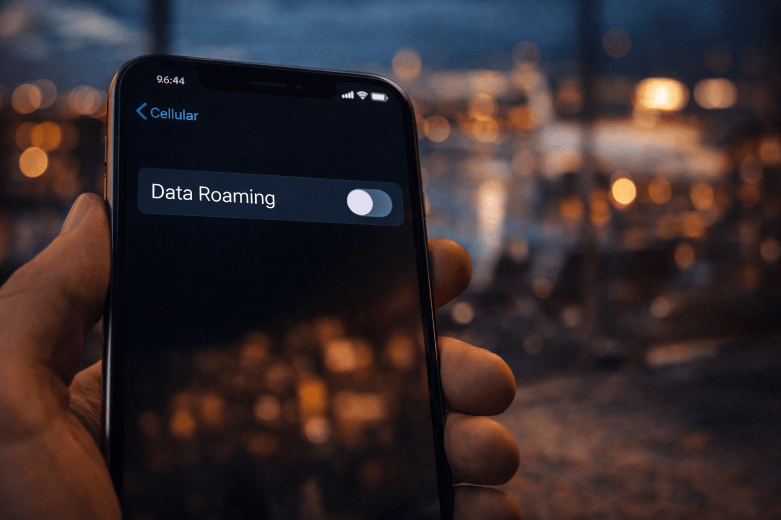 International traveler checking phone data settings