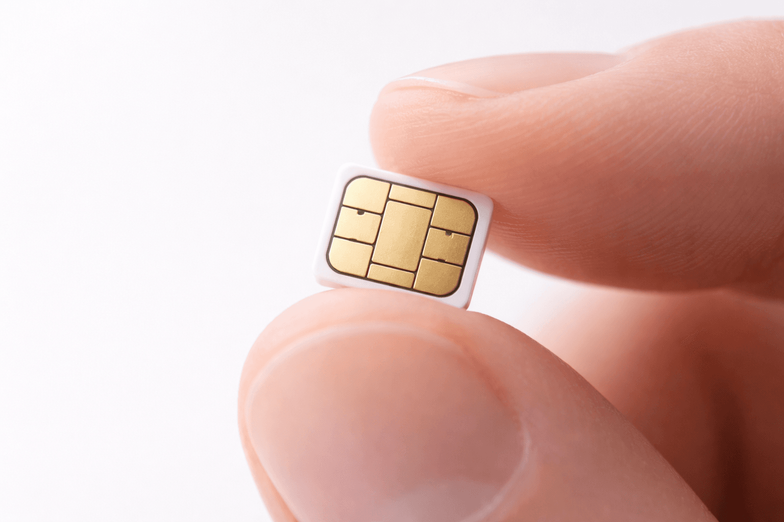 Close-up of a smartphone with eSIM settings screen open